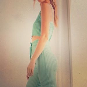 New With Tags Nastygal teal two piece lounge set💕